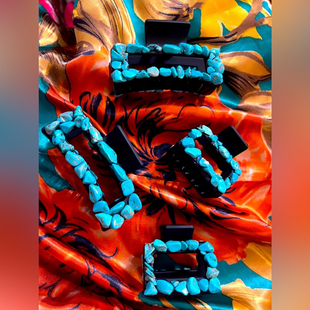 Turquoise Hair Clips